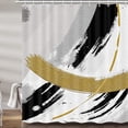 thumbnail image 1 of Black and Gold Abstract Shower Curtain, Chic Design White Grey Art Designer Fabric Shower Curtains Set for Bathroom Decorative, Modern Restroom Decor Accessories with Hooks 72X84 Inch, 1 of 6