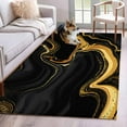 thumbnail image 1 of Black Gold Area Rugs 3x5 ft Marble Luxury Abstract Abstract Fluid Texture Washable Rug Non Slip Indoor Carpet Absorbent Floor Mat for Living Room Bedroom Dining Room, 1 of 9