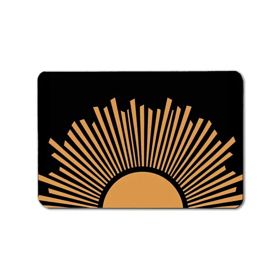 Black Gold Art Deco Sunburst Decorative Doormat, NonSlip Floor Rug 24 x 36 Inch, Perfect for Porch & IndoorOutdoor Entry Points