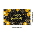 thumbnail image 1 of Black Gold Balloon Themed Happy Birthday Banner Backdrop Decoration Party Supplies for Birthday Party Photography Props Decor Background Celebrations, 1 of 7