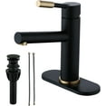 Black and Gold Bathroom Faucet Modern Single Handle Bathroom Vanity