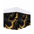 thumbnail image 1 of Black Gold Bed Skirt Marble Luxury Abstract Abstract Fluid Texture Bed Skirts Queen Size 16 Inch Drop, Wrap Around Dust Ruffle&nbsp;Bedskirt with Adjustable Elastic Belt for Queen Size Beds, 1 of 7