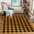 thumbnail image 1 of Black And Gold Buffalo Plaid Checkered Area Rug For Livingroom Modern Geometric Bedroom Carpet Formal Diningroom Kitchen Accent Rug Large Playroom Classroom Indoor Rug 3x4ft, 1 of 6