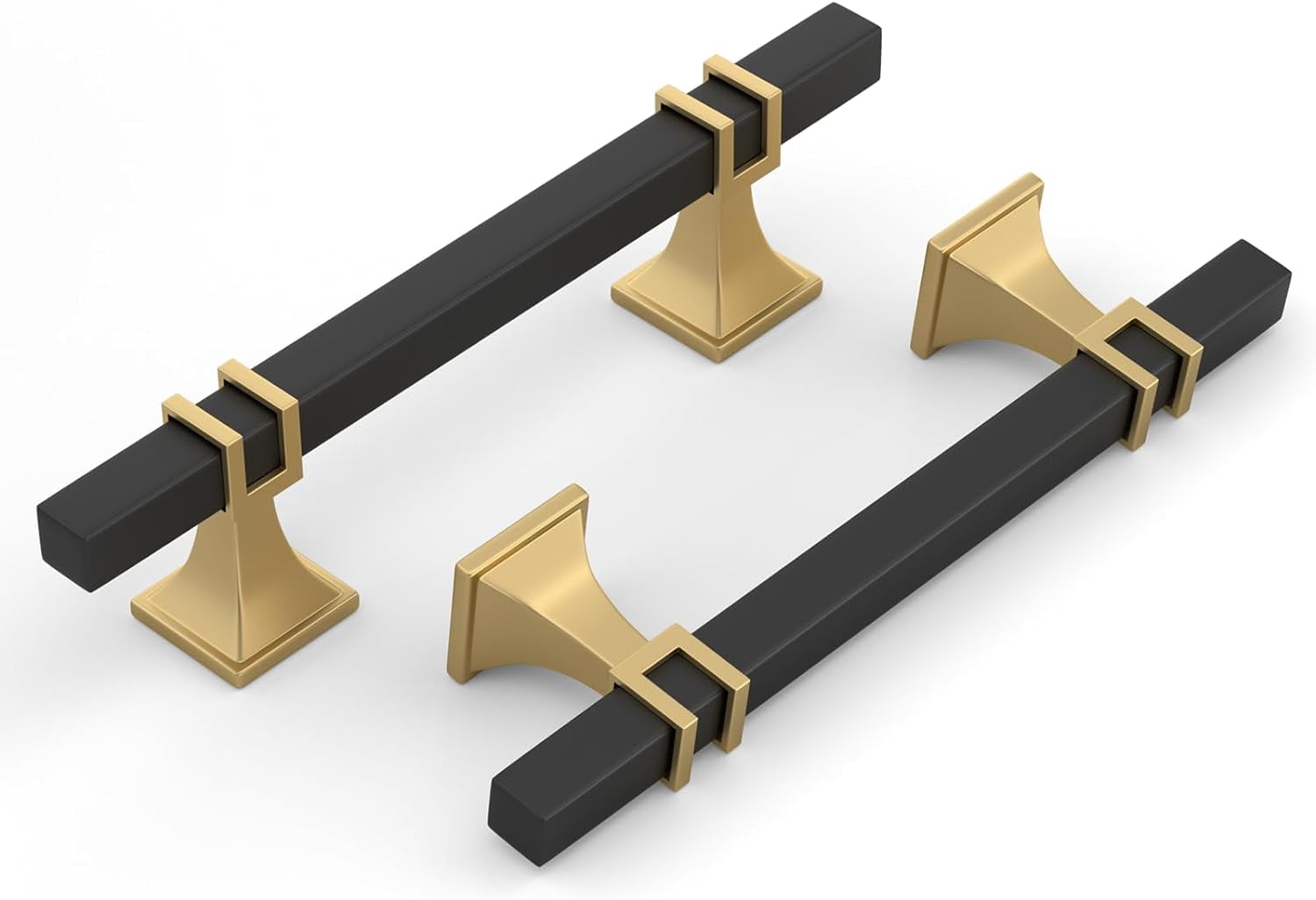 6 Pack Drawer Knobs 6-Pack Matte Black & Gold T-Bar Cabinet Knobs  2-Inch  Single Hole Dresser & Drawer Pulls  Kitchen & Cupboard Hardware
