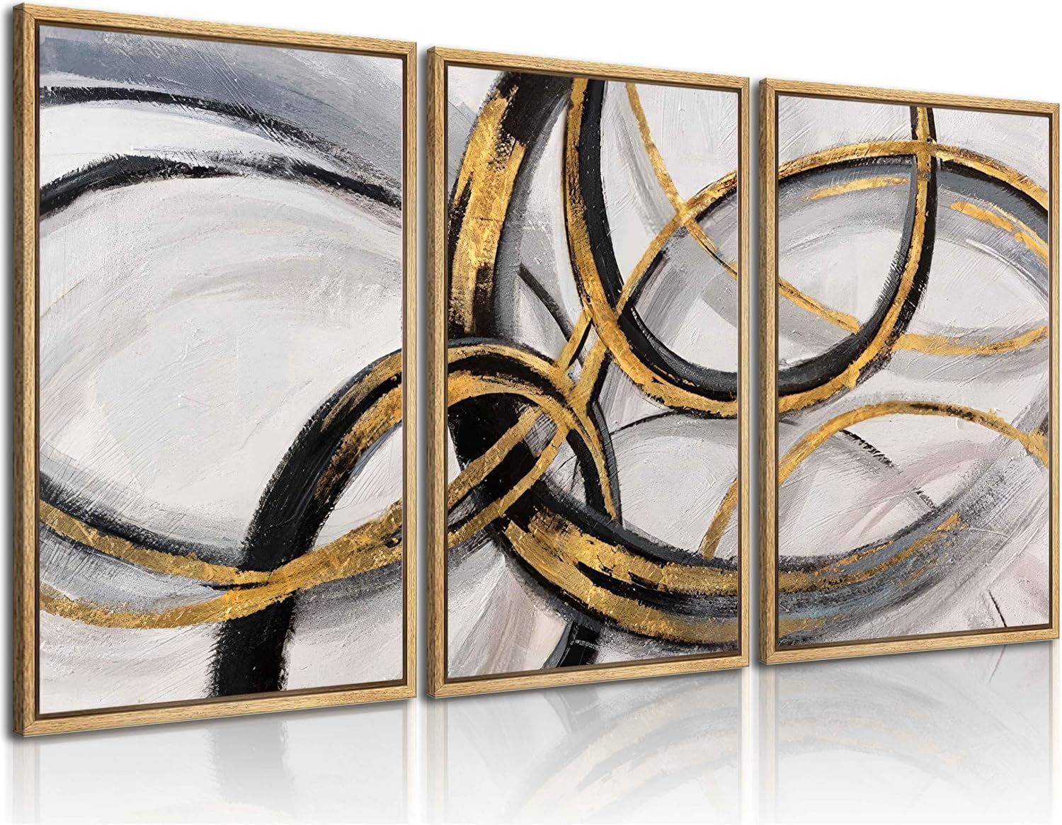 Photo inspiration: Visual Reference: Black And Gold Canvas Wall Art Modern Abstract Art Wall