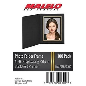 Black/Gold Cardboard Photo Folder Frame 4X6 - Pack of 100