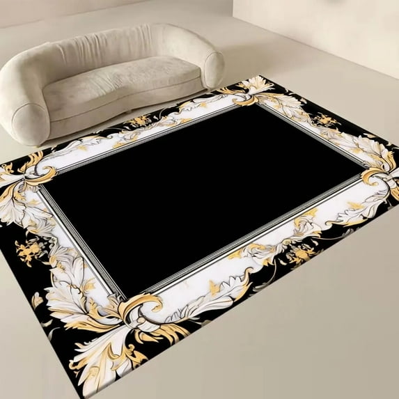 Black Gold Carpets for Living Room Luxury Decoration Large Area Room Rugs 160x230cm Washable Floor Mats for Sofa Coffee Tables