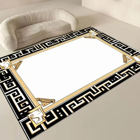 Black Gold Carpets for Living Room Luxury Decoration Large Area Room Rugs 160x230cm Washable Floor Mats for Sofa Coffee Tables