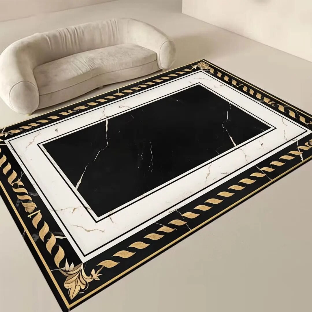 Black Gold Carpets for Living Room Luxury Decoration Large Area Room