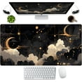 thumbnail image 1 of Black and Gold Celestial Desk Mat XXL Extended Gaming Mouse Pad Large Mousepad with Stitched Edges, Laptop Computer Keyboard Mouse Mat Desk Pad for Work Game Office Home Desk Decor 31.5x15.75 in, 1 of 7