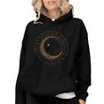thumbnail image 1 of Black Gold Celestial Moon Graphic Sweatshirt Print hoodie womans S-2XL Loose Tops, 1 of 4