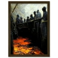 thumbnail image 1 of Black Gold Coal Miners Pit Bank Artwork Framed Wall Art Print A4, 1 of 4