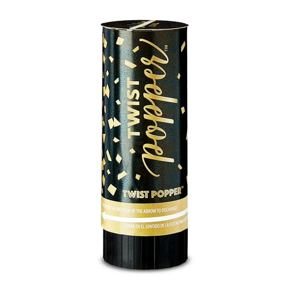 Black/Gold Confetti Twist Poppers, 3 Count, by Way To Celebrate