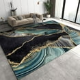 thumbnail image 1 of Black Gold Crackle Marble Area Rug, Luxurious Green Swirl Texture Machine Washable Rugs, With Anti-Slip Easy Clean Carpet For Living Room Bedroom Kitchen Dining Room Home Office 4x6ft, 1 of 6
