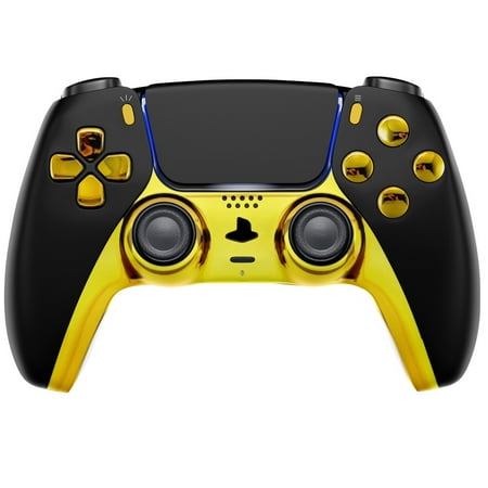 Black/Gold Custom Wireless UN-MODDED PRO Controller Compatible with PS5 Exclusive Unique Design