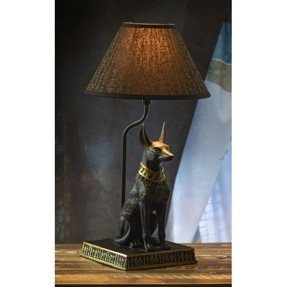 Black Gold Egyptian God Of Afterlife Death And Mummies Anubis Table Lamp Statue