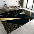 thumbnail image 1 of Black Gold Exquisite Area Rugs, Modern Art Carpet, Floor Mat Durable Enough Soft Texture Do Not Fade Apply to Office Family and Pet Farmhouse,4'x5', 1 of 6