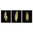 thumbnail image 1 of Black & Gold Feathers 3 Piece Canvas Wall Art Set, design by Kim Allen, 1 of 7