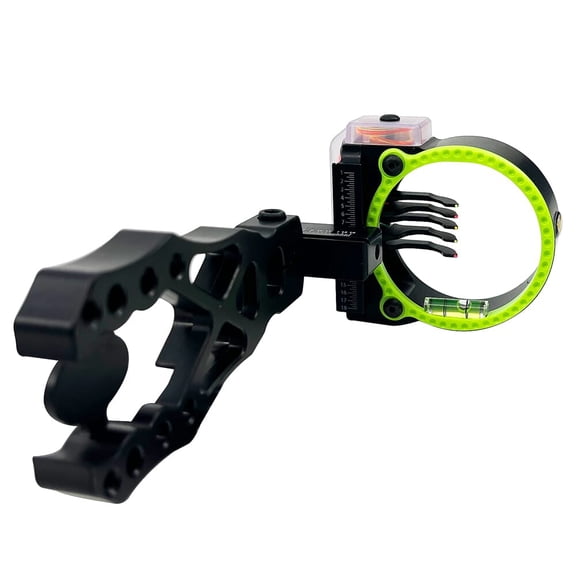 Black Gold Flash Point Rush 2" Guard 5-Pin .019 Black LH Bow Sight, Fixed Sight, Machined Aluminum, X-Frame Mount (FPRUX5-L)