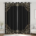 Black and Gold Floral Blackout Curtains, Retro Baroque Style Curtains ...