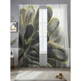 thumbnail image 1 of Black Gold Flower Sheer Curtains 96 Inches Long 2 Panels Gray Gradient Vintage Abstract Line Light Filtering Semi Sheer Window Curtains Drapes for Bedroom Living Room 52"x96", 1 of 7