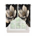 thumbnail image 1 of Black Gold Flower Swag Valances for Windows, Gradient Luxurious Floral Botanical Rod Pocket Sheer Valances for Small Windows, Swag Toppers Light Filtering for Kitchen Living Room 2 Panels 36''x36'', 1 of 6