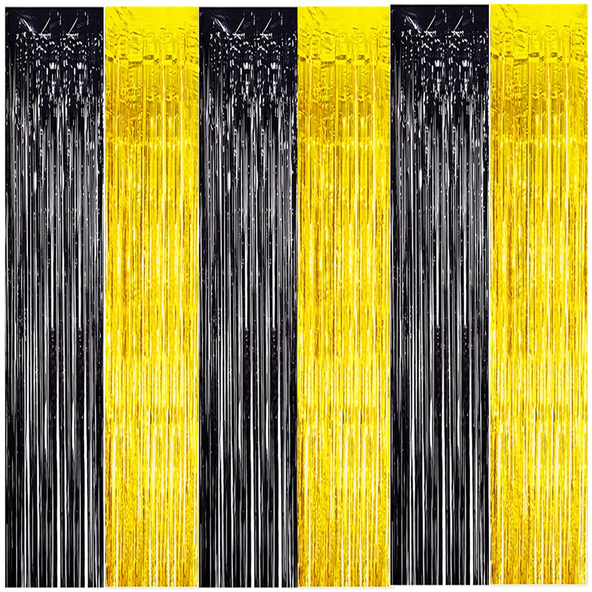 Black and Gold Fringe ZS23 Fringe Backdrop, 2023 Graduation Tinsel