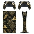 thumbnail image 1 of Black Gold Geometric Patterns Console Skin Bundle for PS5 Pro Slim Disc & Digital / PS4 – Full Wrap + Dual Controller Flair, 1 of 5