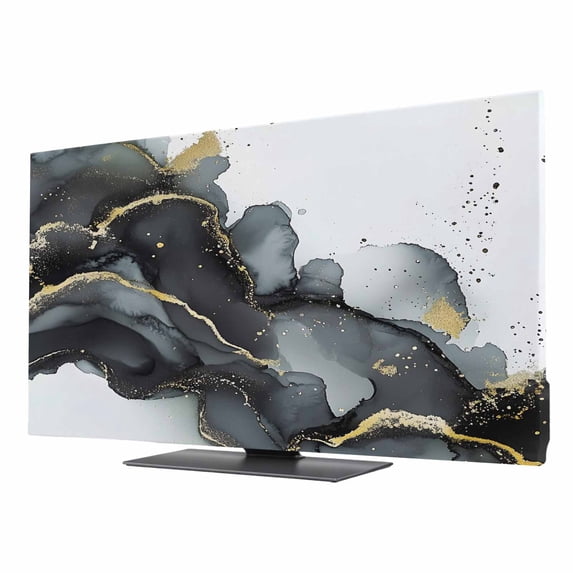 Black Gold Gradient TV Dust Cover 32 Inch, Abstract Marble Texture ...