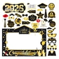 thumbnail image 1 of Black and Gold Graduation Decorations 2026, Graduation Photo Props Set with 27x19 Inch Photo Booth Frame and 17 Handheld Signs for Graduation Party Supplies Class of 2026, 1 of 9