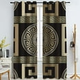 Black Gold Greek Key Blackout Curtains, Luxurious Golden Pattern Window ...