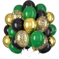thumbnail image 1 of Black Gold Green Balloons for Graduation Party Decorations 60PCS 12INCH Dark Green Metallic Chrome Gold Confetti Balloon Green Gold Black Helium Latex Balloons Jungle Tropical Wild Theme Birthday, 1 of 6