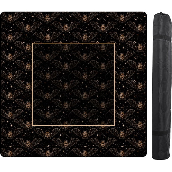 Black Gold Halloween Gothic Bat Mats Mahjong Mat