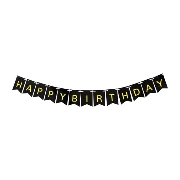 Black/Gold Happy Birthday Flag Banner, 6', by Way To Celebrate