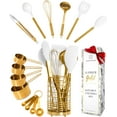 Black and Gold Kitchen Utensils Set 15 Piece Gold Utensils Set