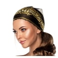 thumbnail image 1 of Black Gold Lace Headband Wide Stretchy Lace Boho Chic Head Band Hair Bands Wedding Vintage Floral Super Wide Great Coverage ShariRose, 1 of 7