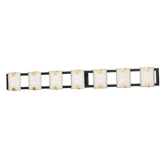Black & Gold Leaf Radiant 7-Light LED Bath Vanity Light