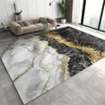 thumbnail image 1 of Black Gold Marble Area Rug, Luxury Black And White Agate Texture Living Room Rugs, Bedroom Rug, With Anti-Slip Easy Clean Carpet For Kitchen Dining Room Home Office 3x4ft, 1 of 6