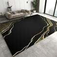 thumbnail image 1 of Black Gold Marble Area Rug, Luxury Gold Geometry, Machine Washable, Non-Slip Backing, Large Carpet For Living Room, Dining Room, Home Office 4x6ft, 1 of 6
