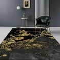 thumbnail image 1 of Black Gold Marble Area Rug, Modern Abstract Indoor Rugs, Non Slip Machine Washable Easy Care Carpet For Living Room Bedroom Study Apartment Home Decor 4 x 6ft, 1 of 6