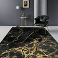 thumbnail image 1 of Black Gold Marble Area Rug, Modern Rustic Abstract Indoor Carpet, Anti-Skid Breathable Soft And Comfortable Applicable Rugs To Living Room Bedroom Office Study 2 x 3ft, 1 of 6