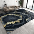 thumbnail image 1 of Black Gold Marble Area Rugs, Nordic Abstract Curved Swirl Stripes Washable Rug, Living Room Rugs Wear-Resistant and Non-Slip Fine Fluff Apply to Family and Pet Living Room 2x3ft, 1 of 6