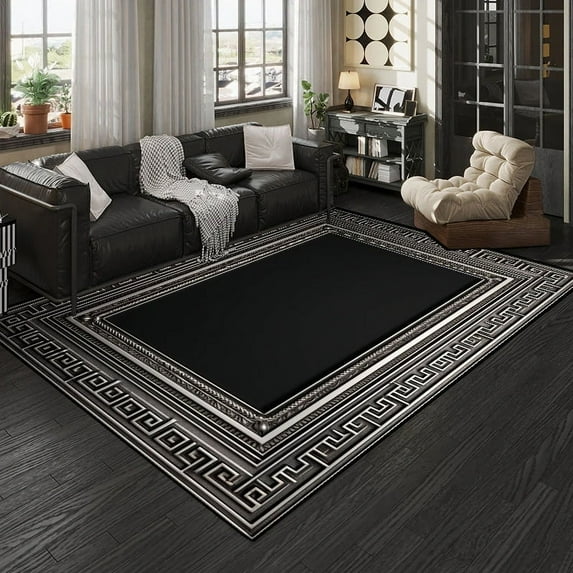 Black Gold Marble Carpet for Living Room Decorations Sofa Table Large Area Rugs Hallway Balcony Long Floor Mat Anti-slip Doormat