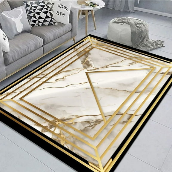 Black Gold Marble Carpet for Living Room rations Sofa Table Large Area Rugs Hallway Balcony Long Floor Mat Antislip Doormat