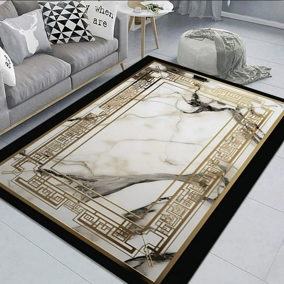 Black Gold Marble Carpet for Living Room rations Sofa Table Large Area Rugs Hallway Balcony Long Floor Mat Antislip Doormat