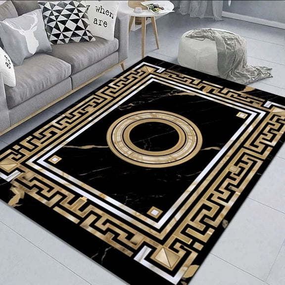 Black Gold Marble Carpet for Living Room rations Sofa Table Large Area Rugs Hallway Balcony Long Floor Mat Antislip Doormat