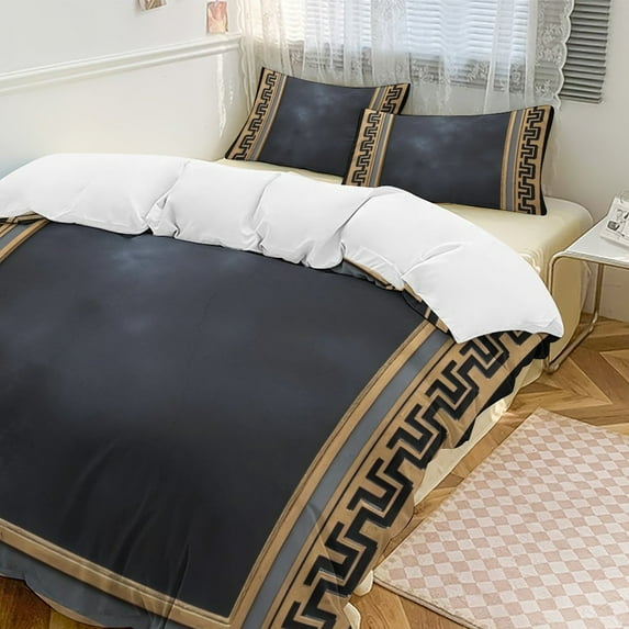 Black Gold Marble Duvet Cover Set Bedding Set Polyester Quilt Cover for Bedroom Decoration