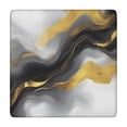 thumbnail image 1 of Black and Gold Marble Glitter Streaks Pattern Square Fitted Tablecloth with Elastic Edge,Square Table Cover,Washable Elastic Table Cover for Home Kitchen Party Decor 34"x34", 1 of 6