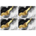 thumbnail image 1 of Black and Gold Marble Glitter Streaks Pattern Summer Placemats Table Placemats Set Of 4-Linen Kitchen Washable Placemats Table Mats 11.8"x17.7" Non-Slip Heat Resistant, 1 of 6