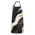 thumbnail image 1 of Black and Gold Marble Layered Waves Pattern Apron-Garden Aprons for Women with Pockets-Cotton Linen Waterproof Kitchen Cooking Gardening Aprons Adjustable for Kitchen,Cooking,BBQ and Salon 33x27 Inch, 1 of 7
